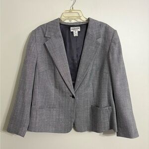 Pendleton wool silk blend  micro chevron Gray Blazer Size 18W NWOT